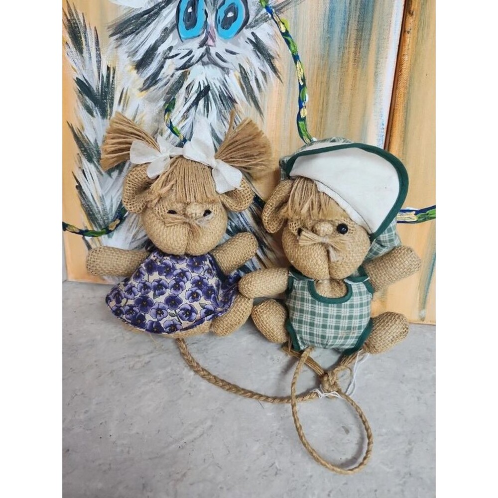 Farm Kids brother and sister burlap church mice